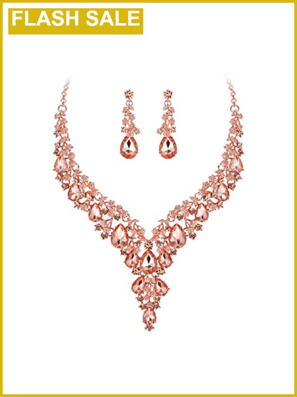 Bridal Wedding Necklace Earrings Set Austrian Crystal Adjustable Jewelry